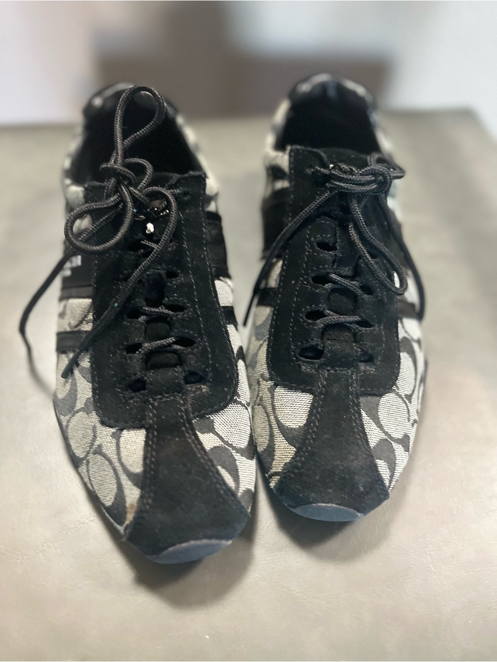 Coach Black and White Signature Low-Top Sneakers